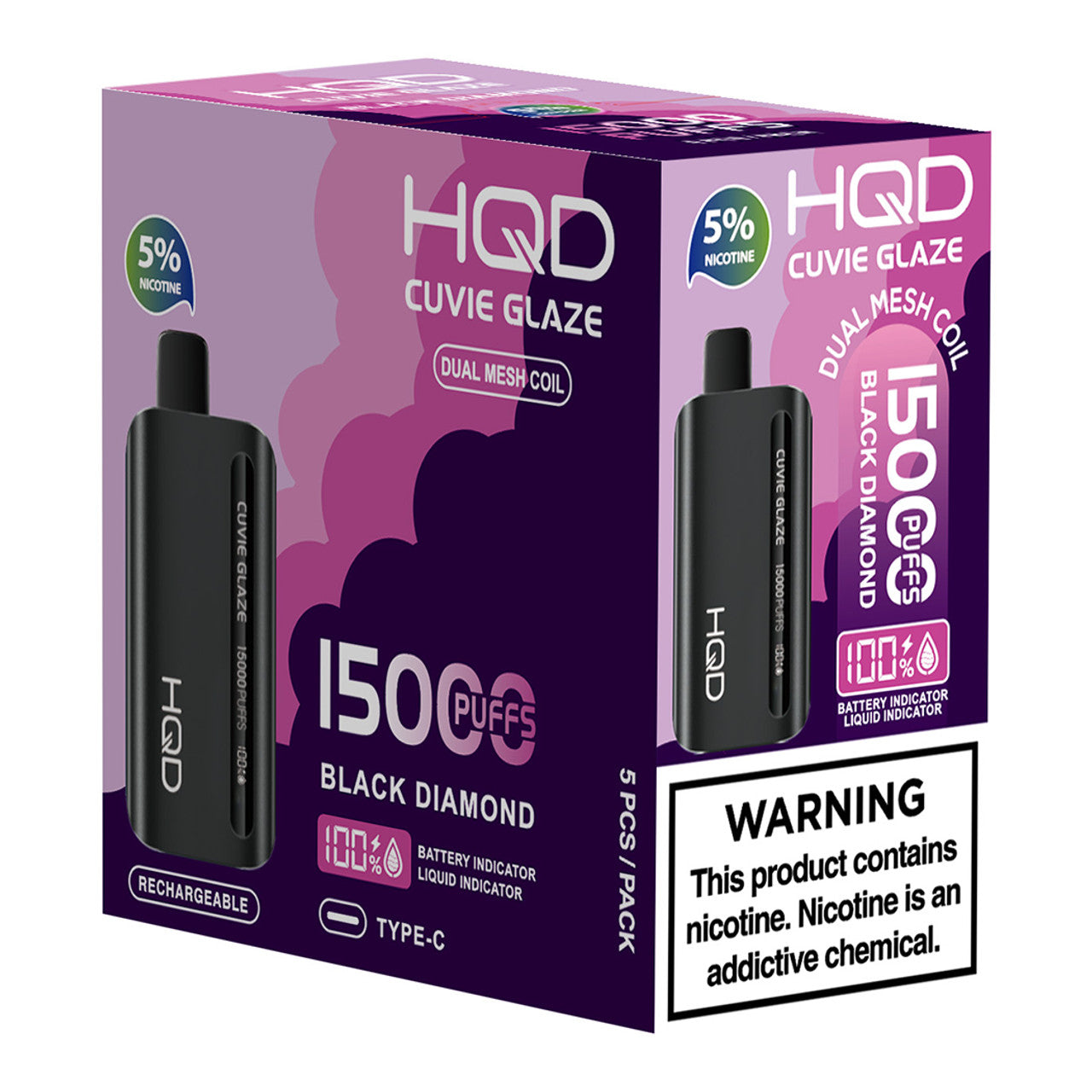 HQD Cuvie Glaze 15000 Disposable Vape 5 Pack HQD Tech USA HQD Cuvie Glaze 15000 Disposable Vape 5 Pack HQD Tech USA