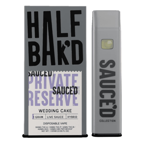 Half Bak'd Private Reserve Live Sauce Disposable Vape 1G HQD Tech USA Half Bak'd Private Reserve Live Sauce Disposable Vape 1G HQD Tech USA