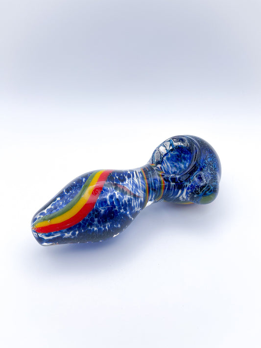 4'' Blue Rasta Glass Hand Pipe - hqdtechusa