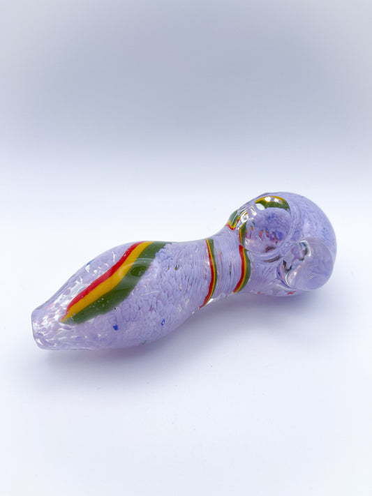 4'' Purple Rasta Glass Hand Pipe - hqdtechusa