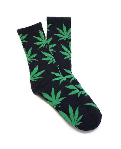 420 Black Socks With Leaves