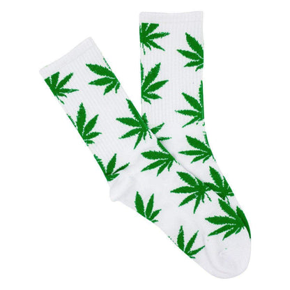 420 White Socks With Leaves