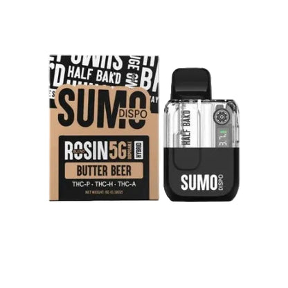 Half Bak'd SUMO Live Rosin Blend Disposable Vape Pen 5g HQD Tech USA Half Bak'd SUMO Live Rosin Blend Disposable Vape Pen 5g HQD Tech USA
