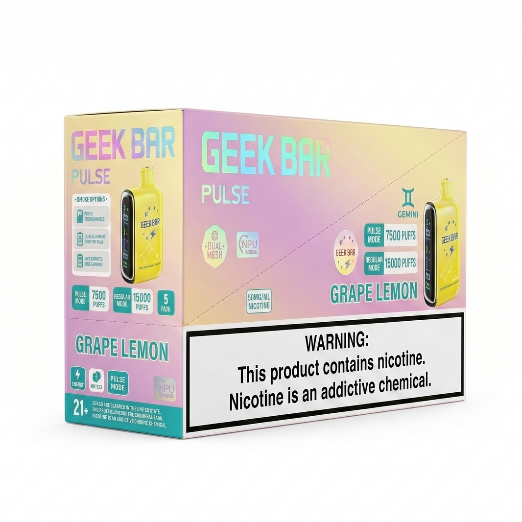 GEEK BAR PULSE 15000 Grape Lemon 5 Pack
