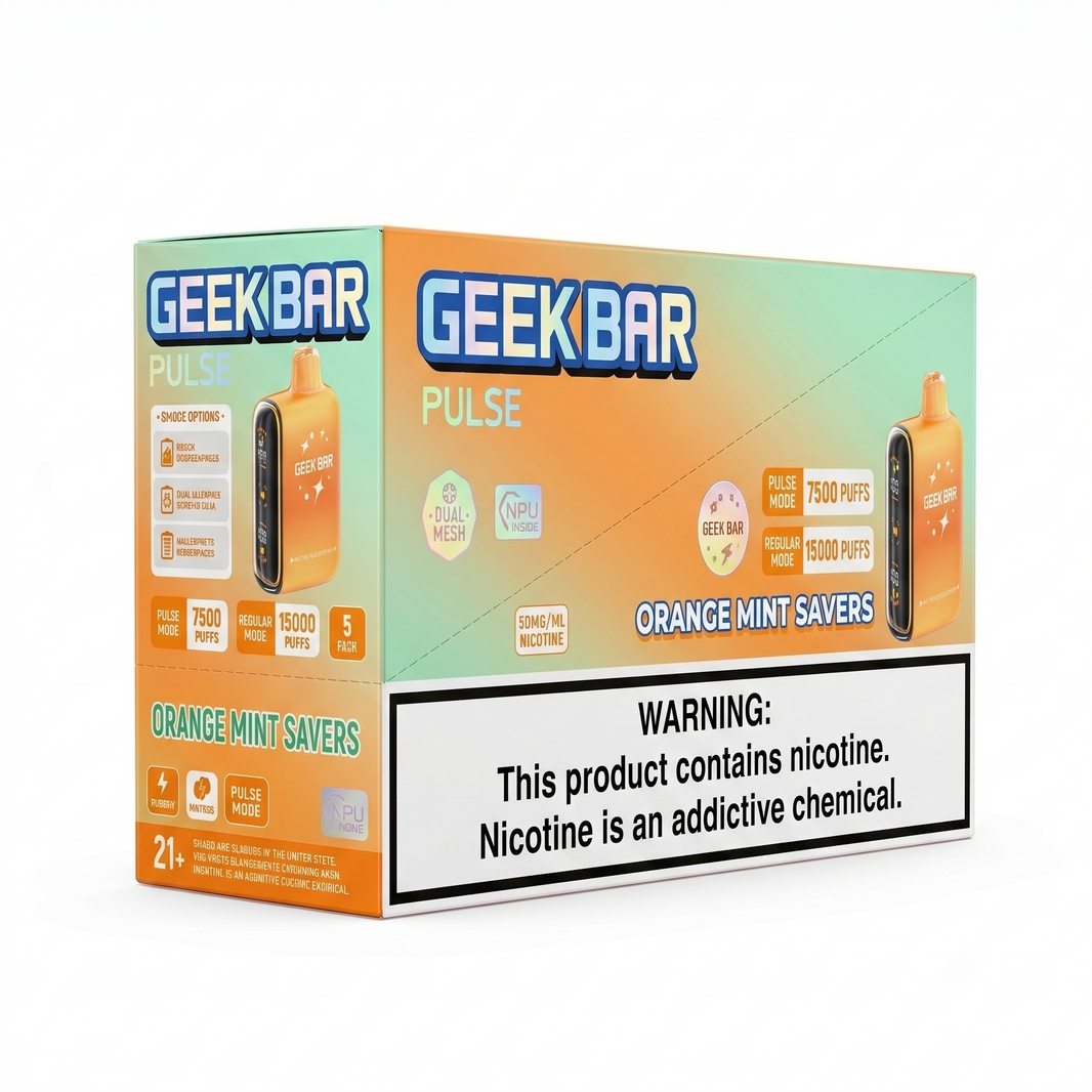 GEEK BAR PULSE 15000 Orange Mint Savers 5 Pack