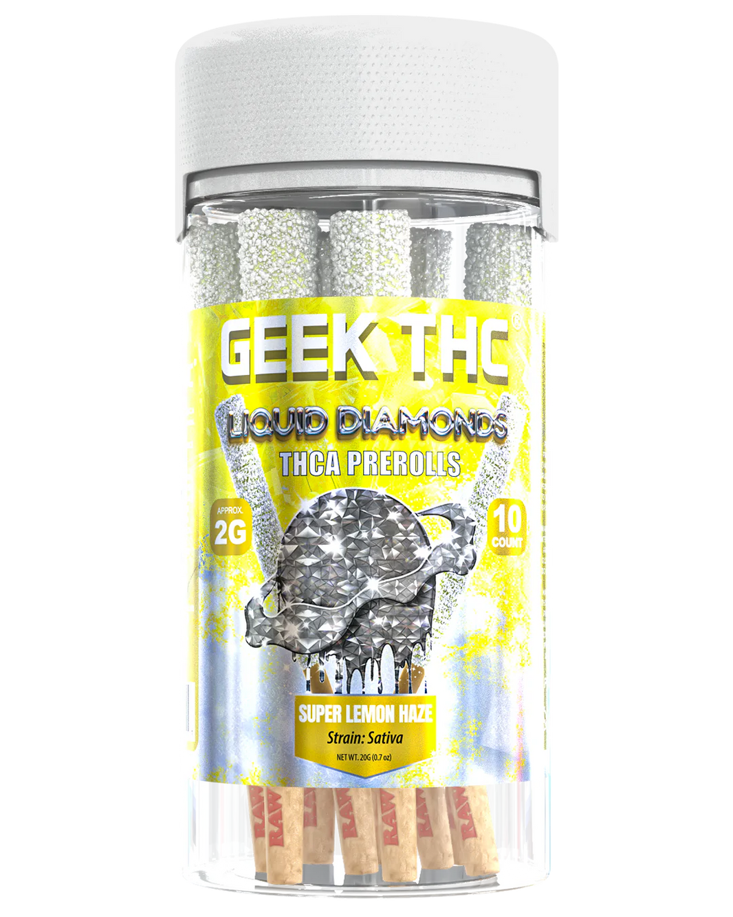 Geek THC Liquid Diamonds THCa Pre Rolls 2G (10ct)