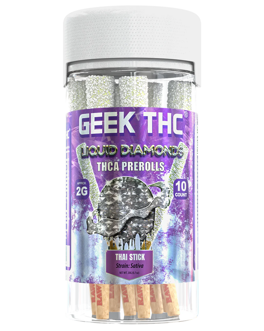 Geek THC Liquid Diamonds THCa Pre Rolls 2G (10ct)