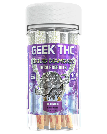 Geek THC Liquid Diamonds THCa Pre Rolls 2G (10ct)