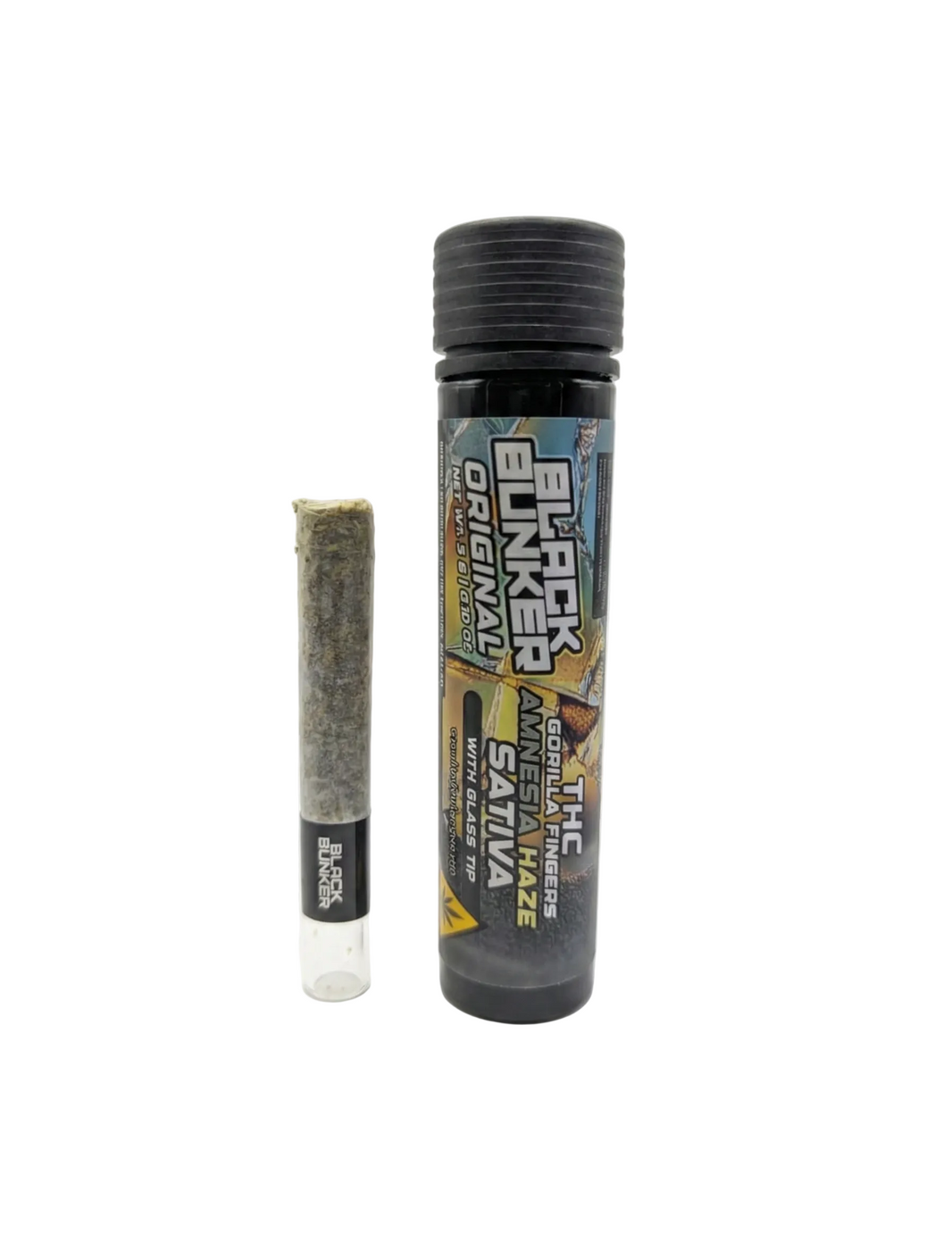Black Bunker THC Gorilla Fingers Glass Tip Pre Rolls 3G