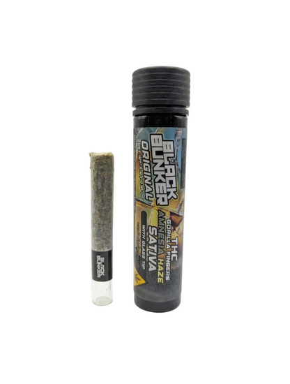 Black Bunker THC Gorilla Fingers Glass Tip Pre Rolls 3G