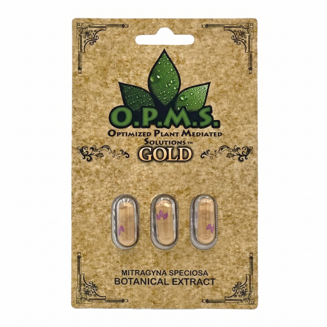 O.P.M.S. Gold Kratom Extract Capsules (3Ct)
