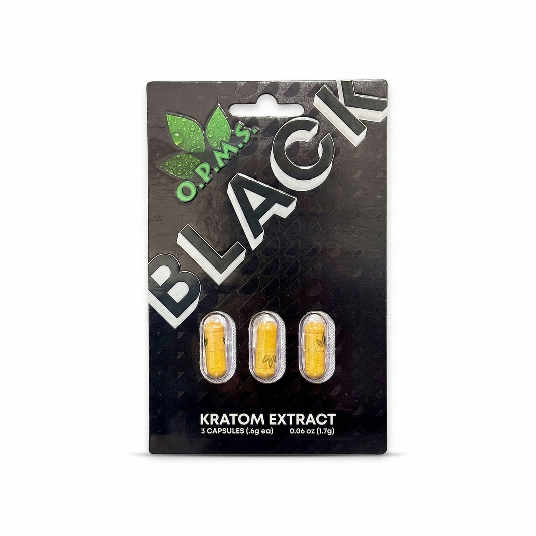 O.P.M.S. Black Kratom Extract Capsules (3Ct)