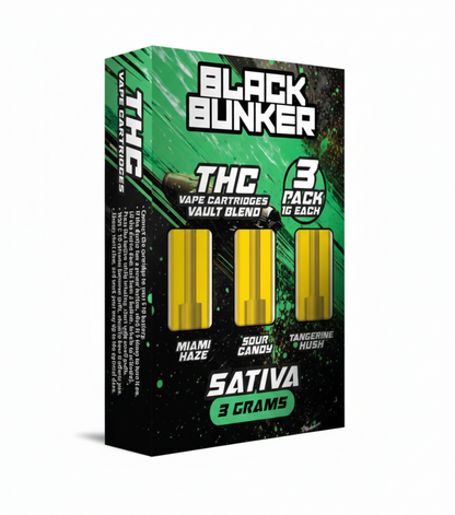Black Bunker Vault Blend THC Vape Cartridge 1G (3Ct)