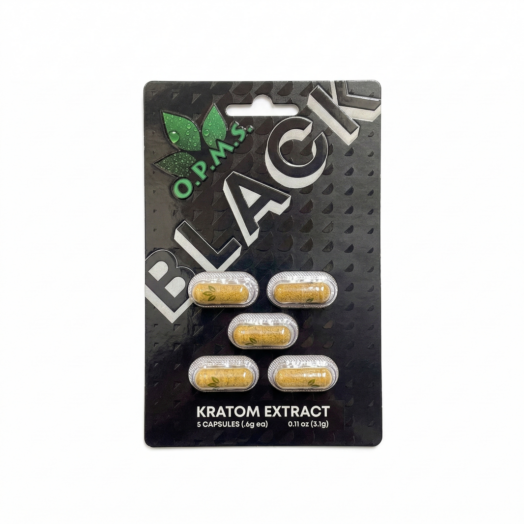 O.P.M.S Black Kratom Extract Capsules (5Ct)