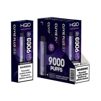 HQD Cuvie Plus 2.0 9000 Disposable Vape 5 Pack