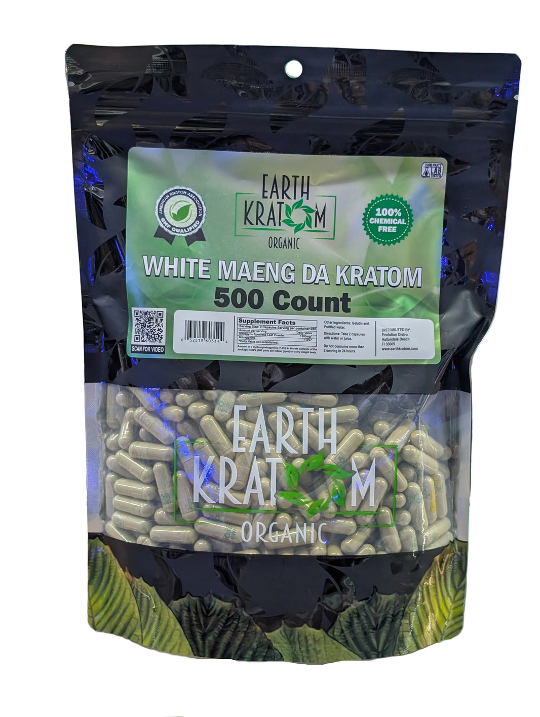 Earth Kratom Organic Capsules (500Ct)