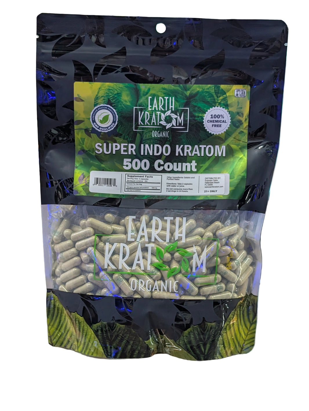 Earth Kratom Organic Capsules (500Ct)