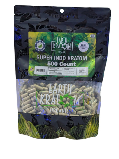 Earth Kratom Organic Capsules (500Ct)