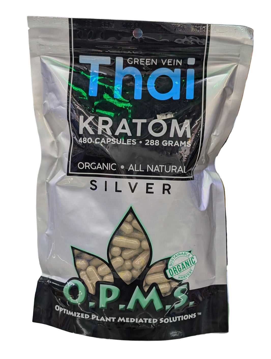 O.P.M.S. Silver Kratom Capsules (480Ct)