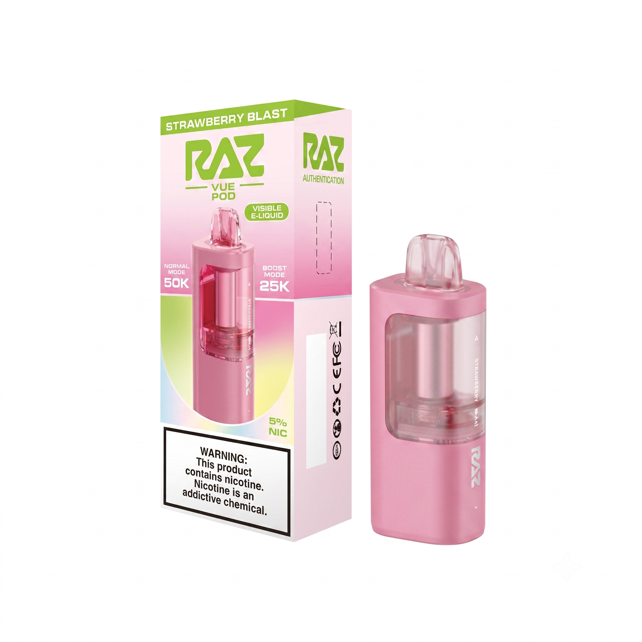 RAZ VUE POD 50K Puffs - Strawberry Blast