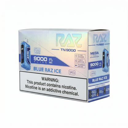 Raz TN9000 9000 Puffs 5 Pack - Blue Razz Ice