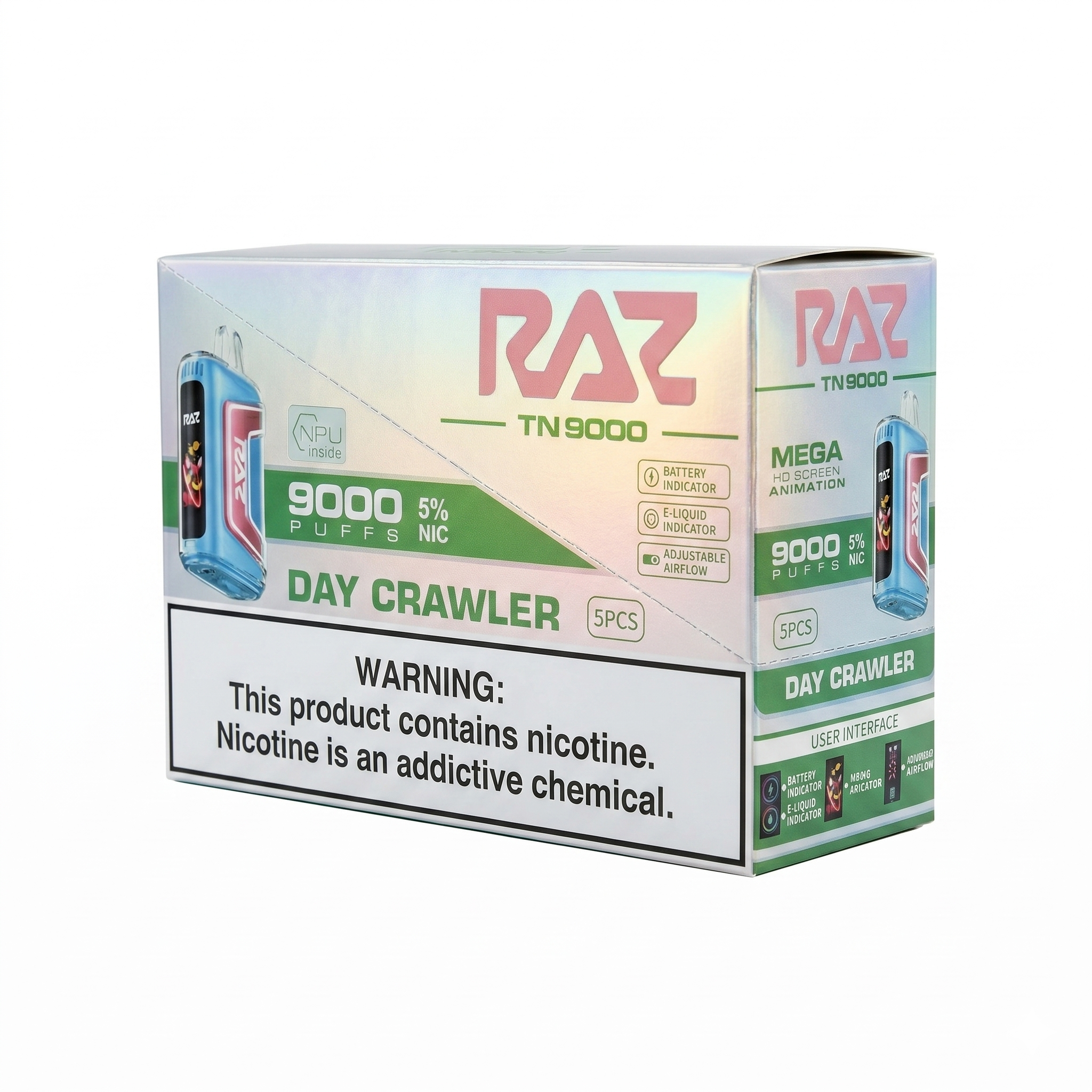 Raz TN9000 9000 Puffs 5 Pack - Day Crawler