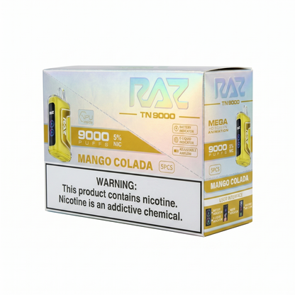 Raz TN9000 9000 Puffs 5 Pack - Mango Colada