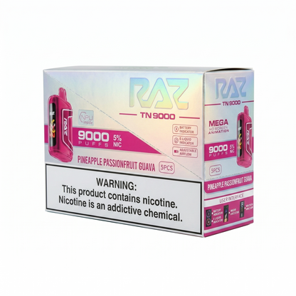 Raz TN9000 9000 Puffs 5 Pack - Pineapple Fruit Guava
