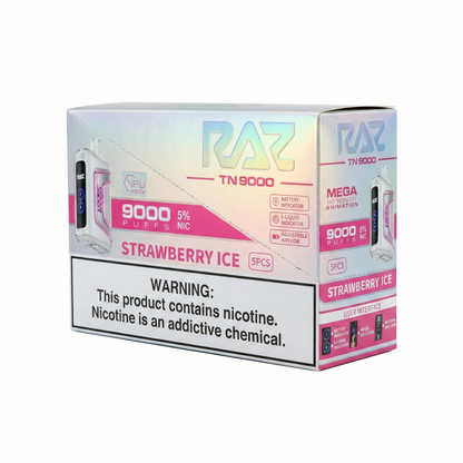 Raz TN9000 9000 Puffs 5 Pack - Strawberry Ice