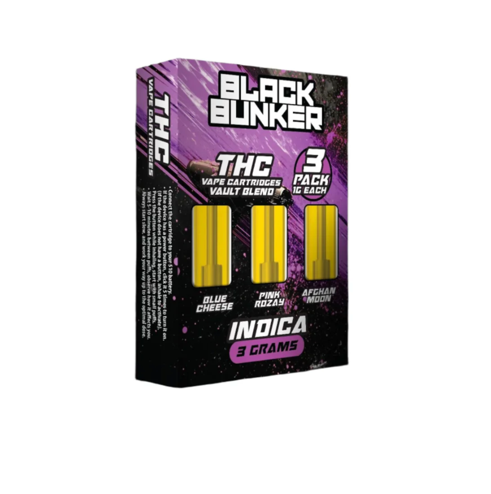 Black Bunker Vault Blend THC Vape Cartridge 1G (3Ct)