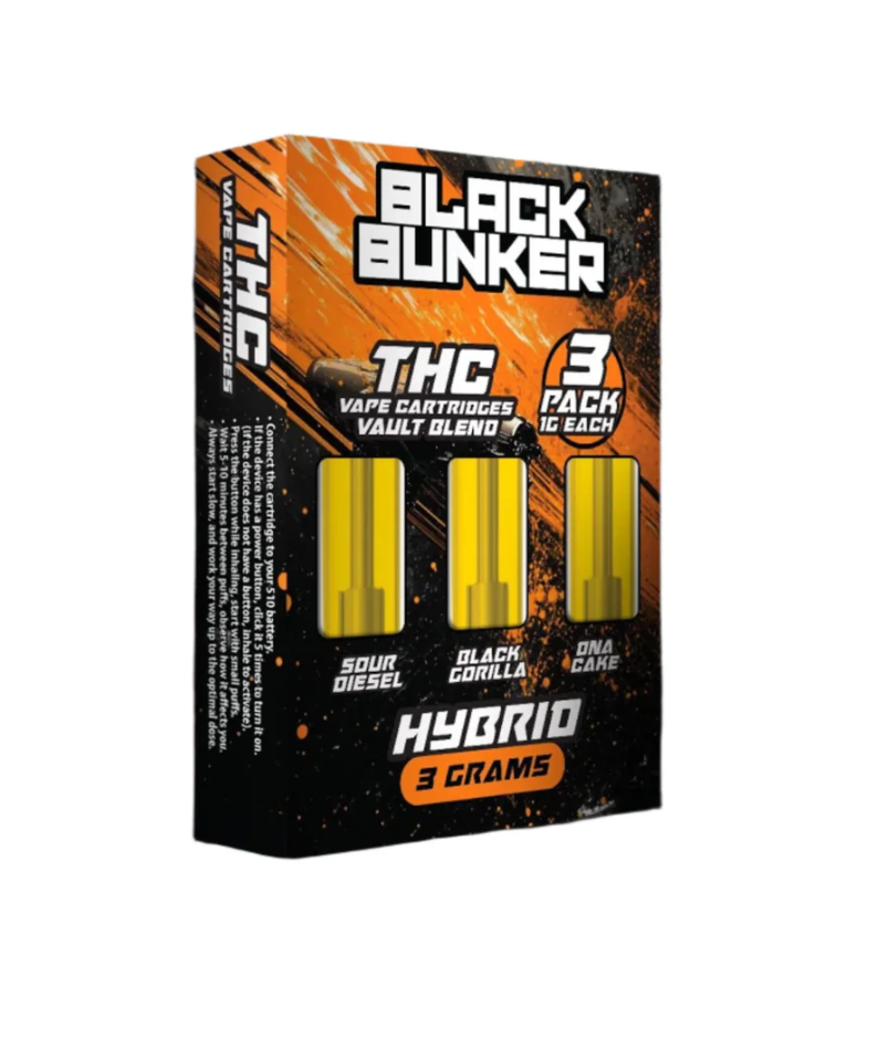 Black Bunker Vault Blend THC Vape Cartridge 1G (3Ct)