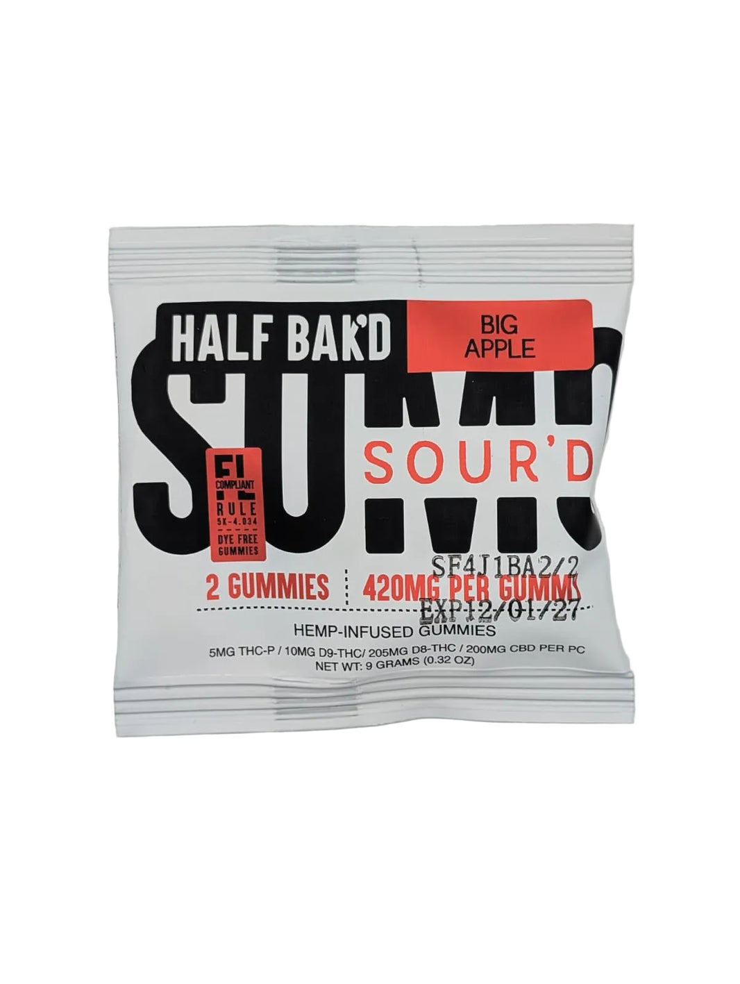 Half Bak'D Sumo Sour'd THC-P &amp; Delta-8 Gummies 420MG (2Ct)