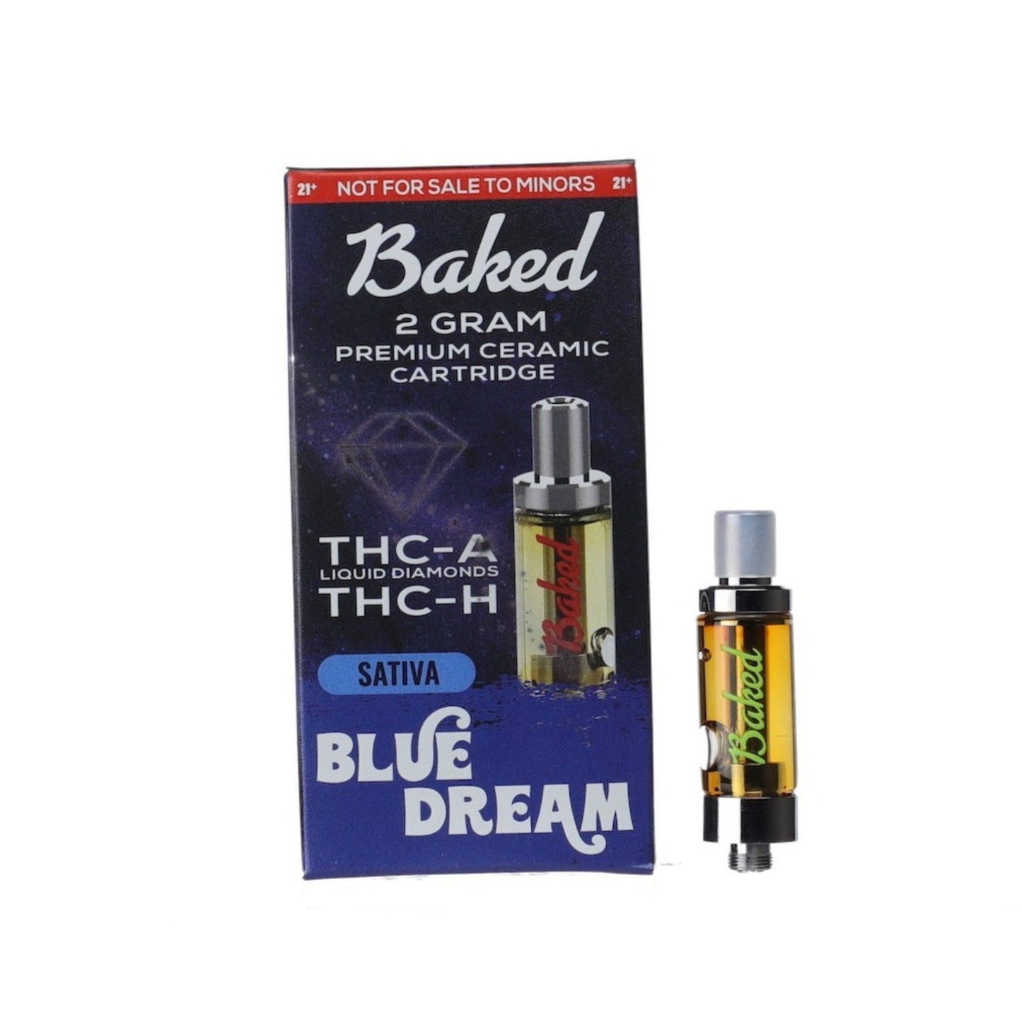 Baked THC-A Liquid Diamonds Blue Dream Cartridge - 2000mg