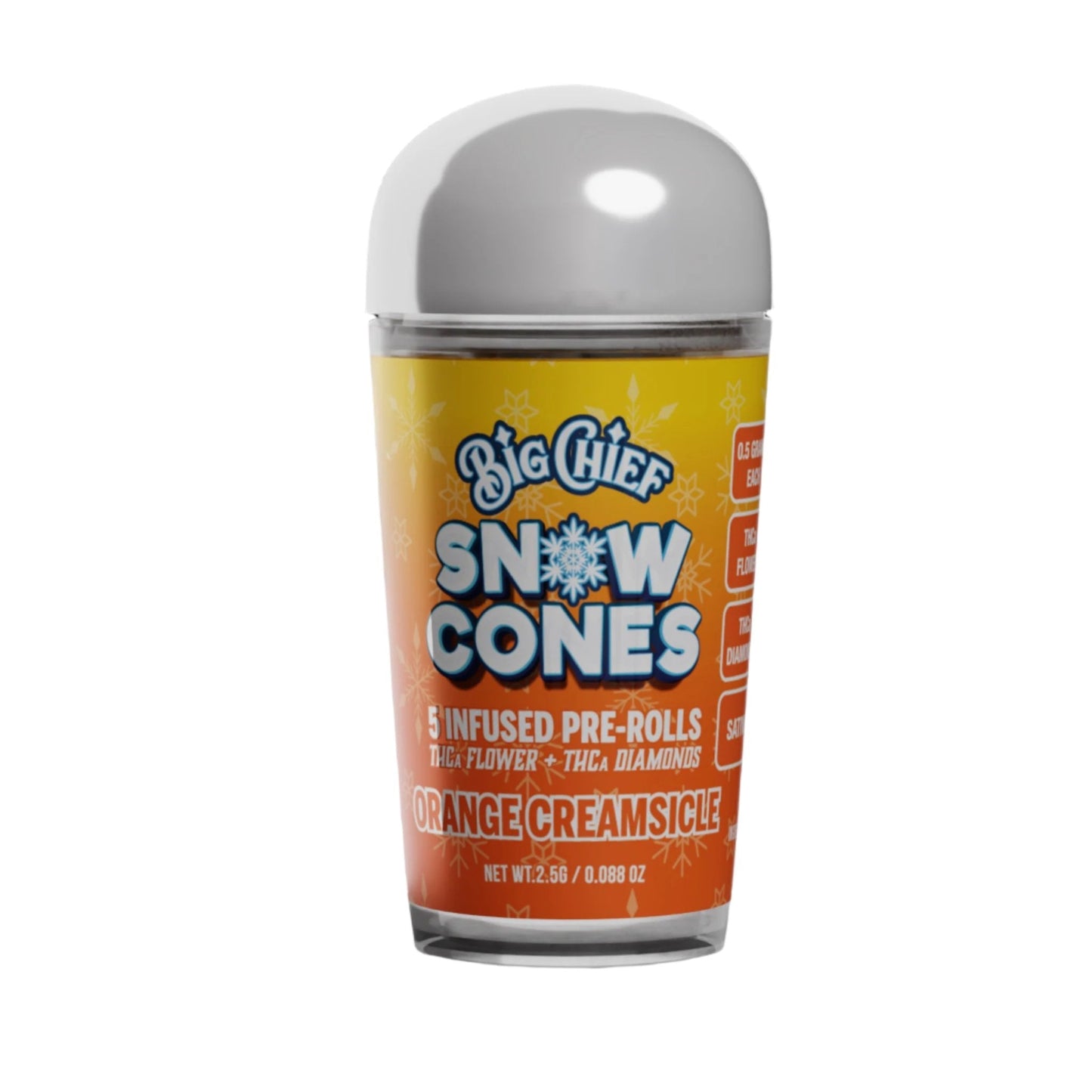 Big Chief THC-A Snow Cone Pre-rolls - 5ct - hqdtechusa