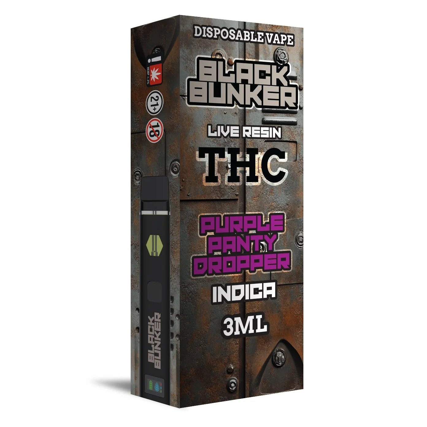 Black Bunker Live Resin THC Disposable 3ML - Purple Panty Dropper