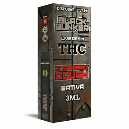 Black Bunker Live Resin THC Disposable 3ML - Strawberry Cough