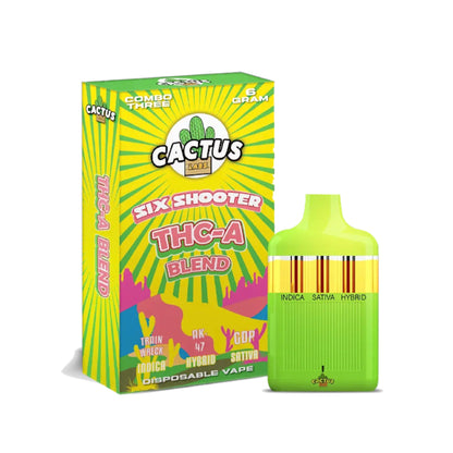 Cactus Labs Six Shooter Liquid Diamonds THC-A Blend Vaporizer - 6000mg - hqdtechusa