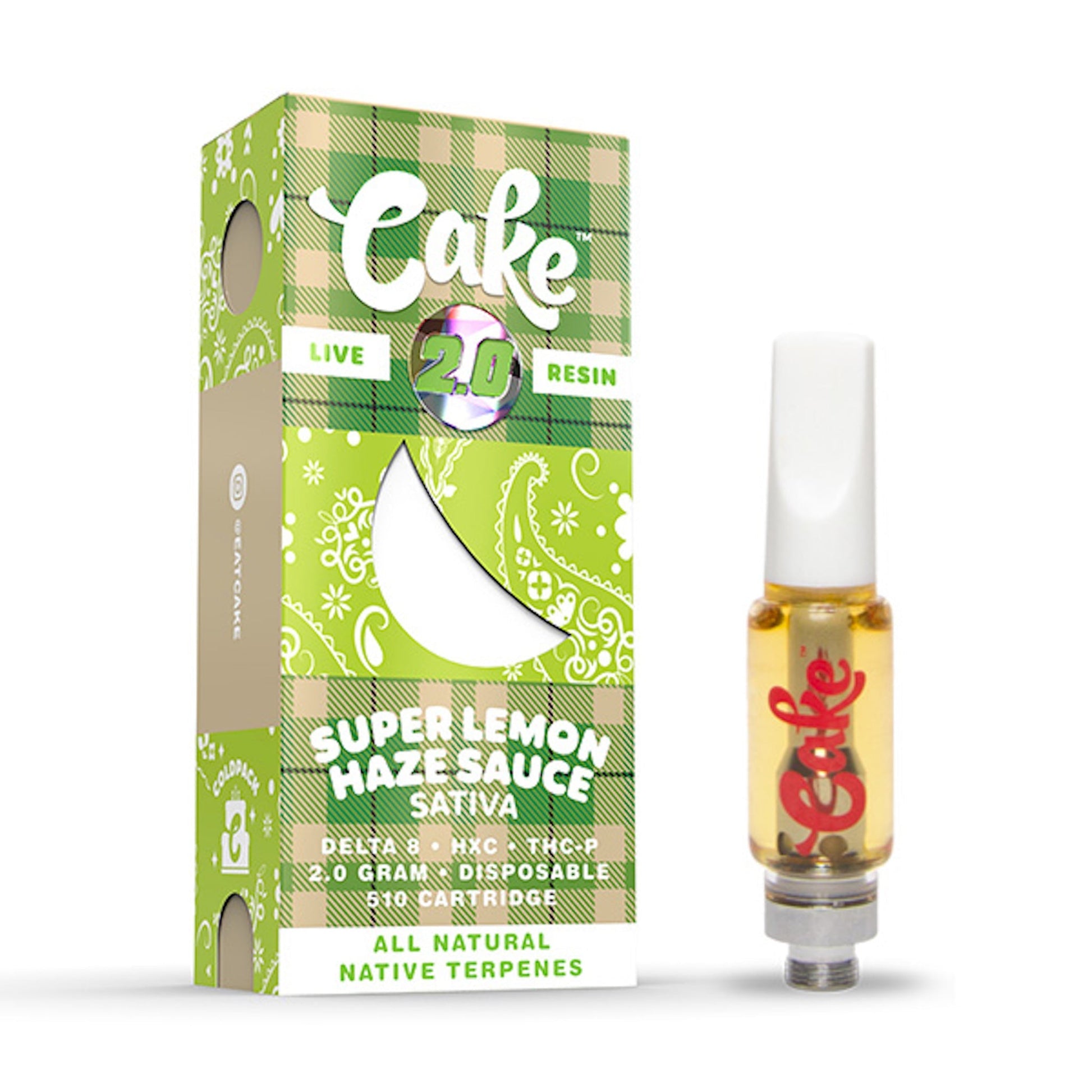 Cake Cold Pack Live Resin Super Lemon Haze Cartridge - 2000mg - hqdtechusa