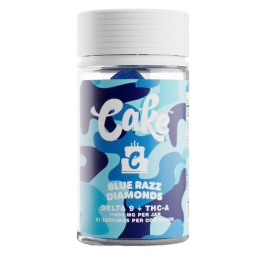 Cake Delta 9 + THC-A Blue Razz Diamonds Gummies - 11,000mg - hqdtechusa