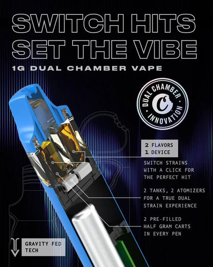 Cookies Live Resin Dual Chamber Vape 1G - Dual Strain | THC Disposable Vapes | HQD Tech USA