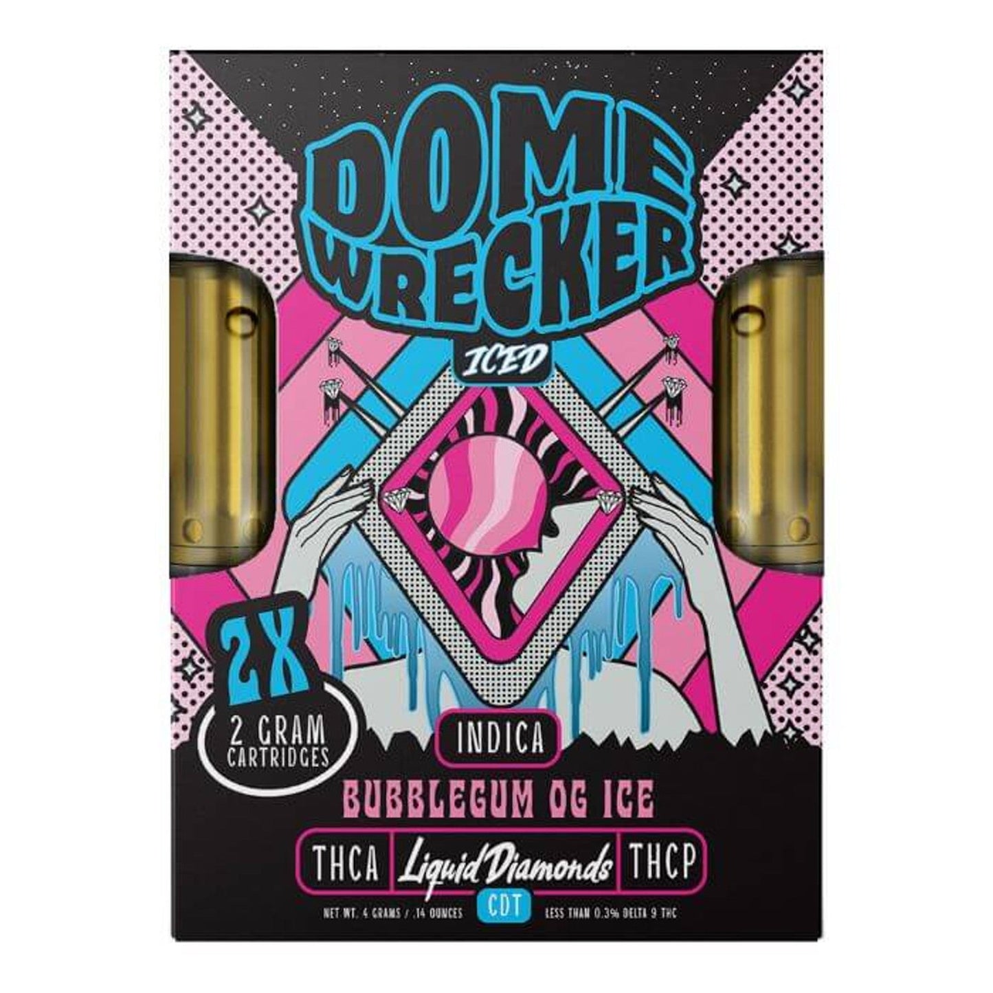 Dome Wrecker Bubble Gum Ice THC-A Duo Cartridges - 4000mg - hqdtechusa