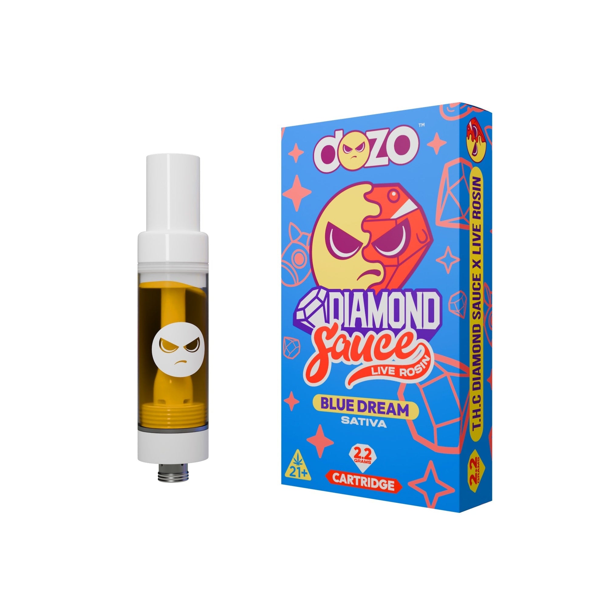 Dozo Diamond Sauce Blue Dream Cartridge - 2200mg - hqdtechusa