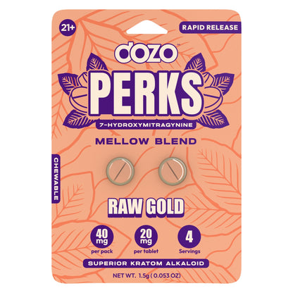 Dozo Perks 7-Hydroxymitragynine (7-OH) Mellow Blend Tablets - 40mg (2ct)