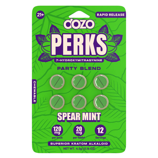 Dozo Perks 7-Hydroxymitragynine (7-OH) Party Blend Tablets- 120mg (6ct)