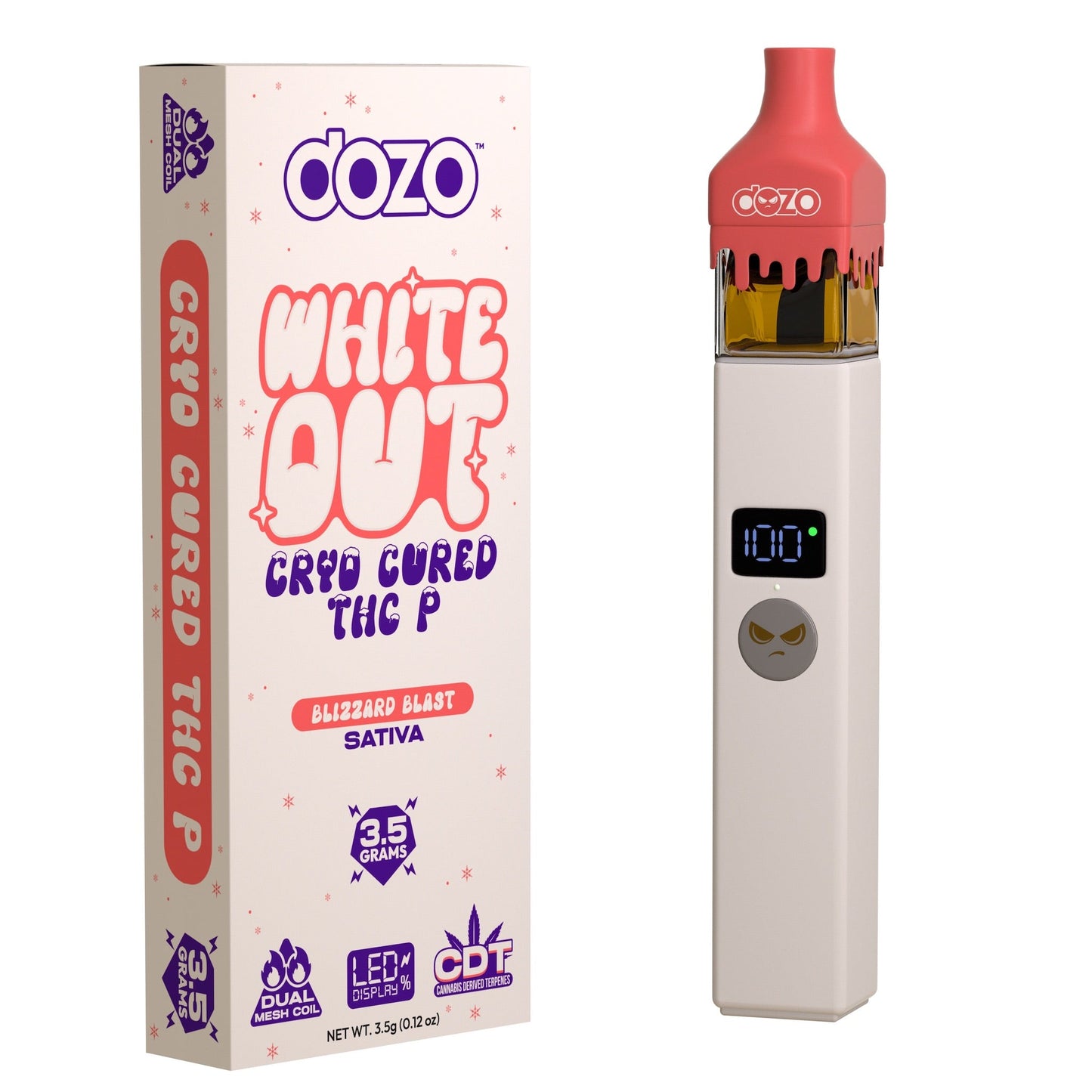 Dozo White Out Cryo Cured THC-P Vaporizer - 3500mg