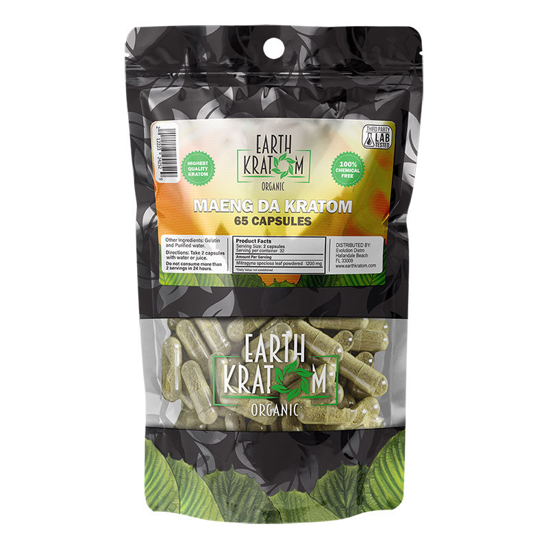 Earth Kratom Organic Capsules (65Ct)