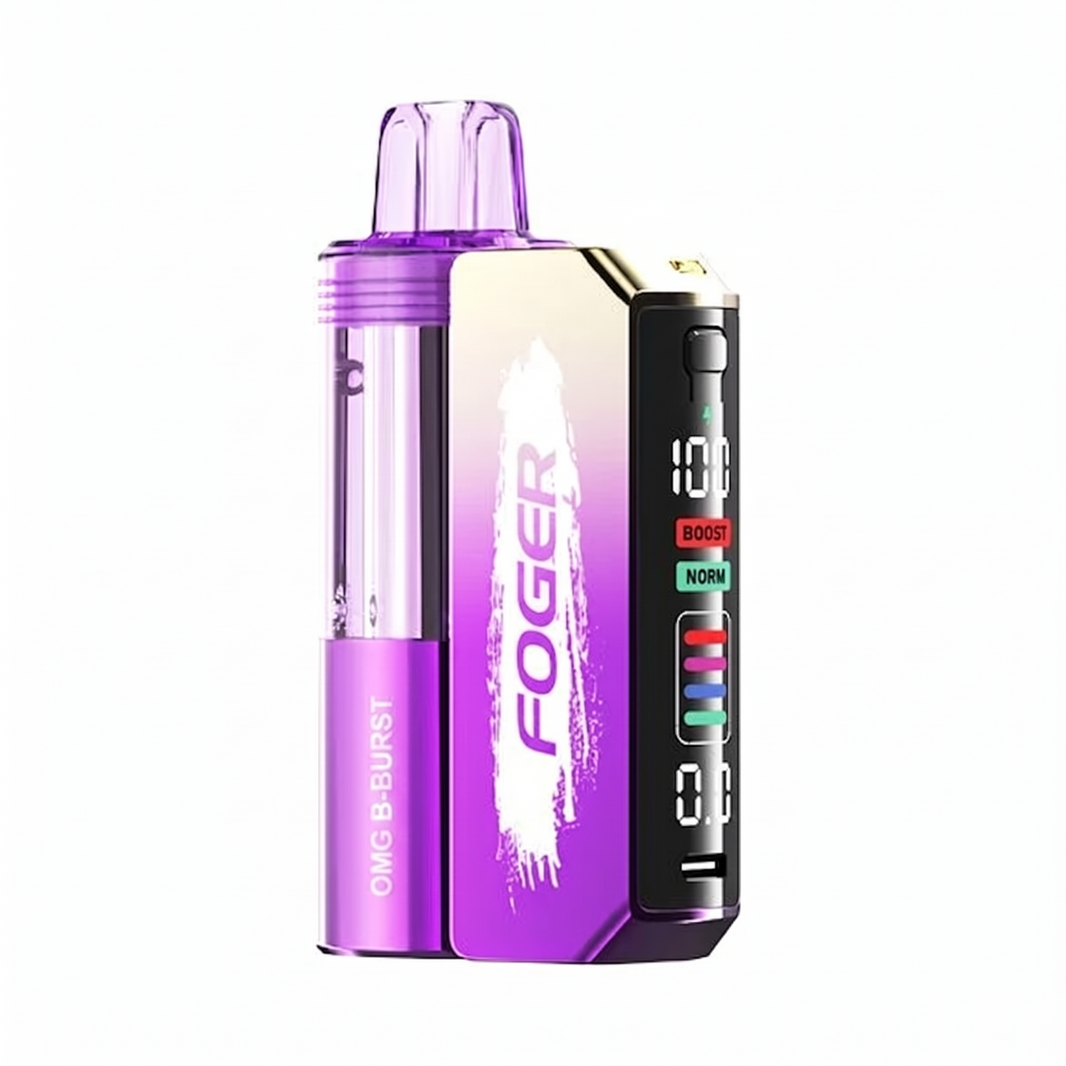 Purple Foger OMG B-Burst vape device with digital display and boost mode