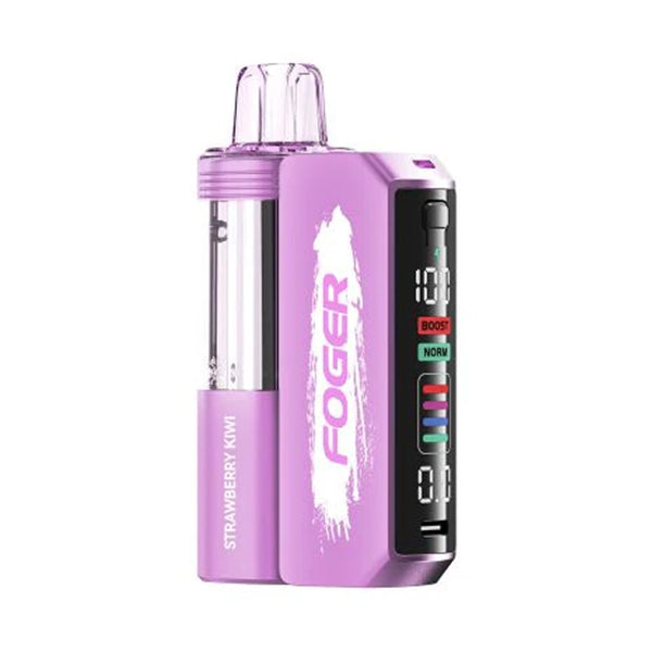 Purple Foger vape device with Strawberry Kiwi flavor and digital display