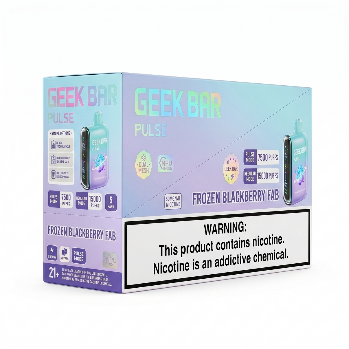 GEEK BAR PULSE 15000 Frozen Blackberry Fab 5 Pack