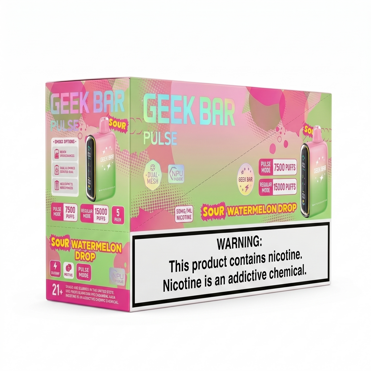 GEEK BAR PULSE 15000 Sour Watermelon Drop 5 Pack